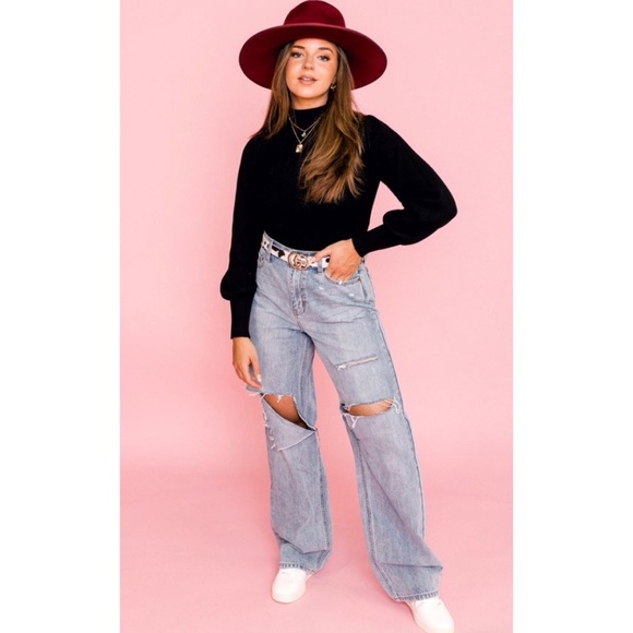 PRICE DROP 90’s Boyfriend Distressed Highest Rise Denim Jeans - Picture 2 of 11